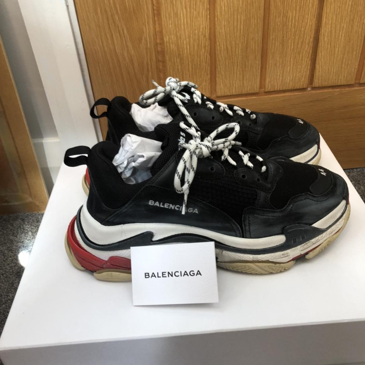 Balenciaga Triple S SSense Exclusive Blue And Yellow... - Depop