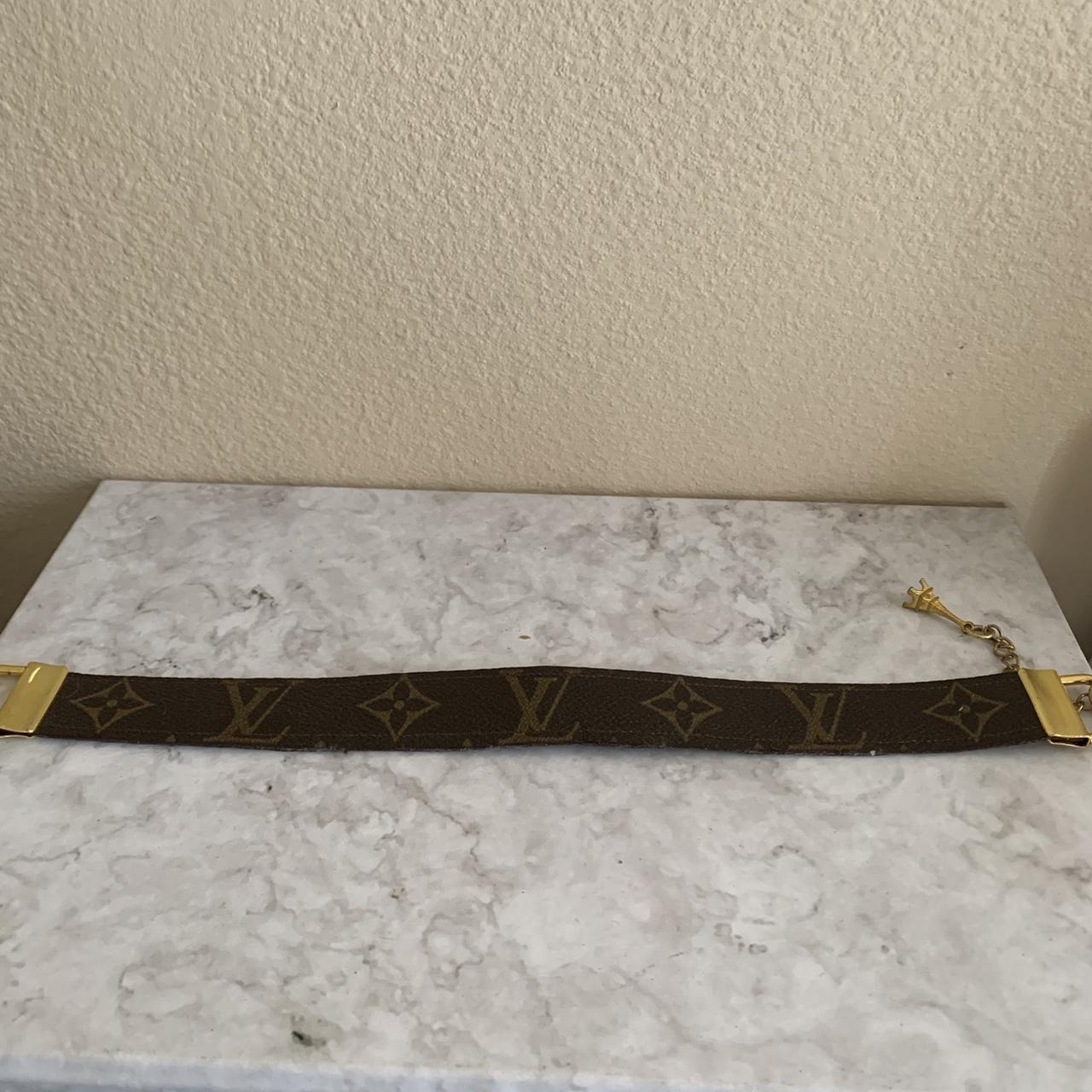 Louis Vuitton silk choker, brown and gold. In - Depop