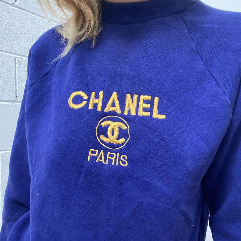 Fake Chanel Sweatshirt Poly cotton blend Made in - Depop