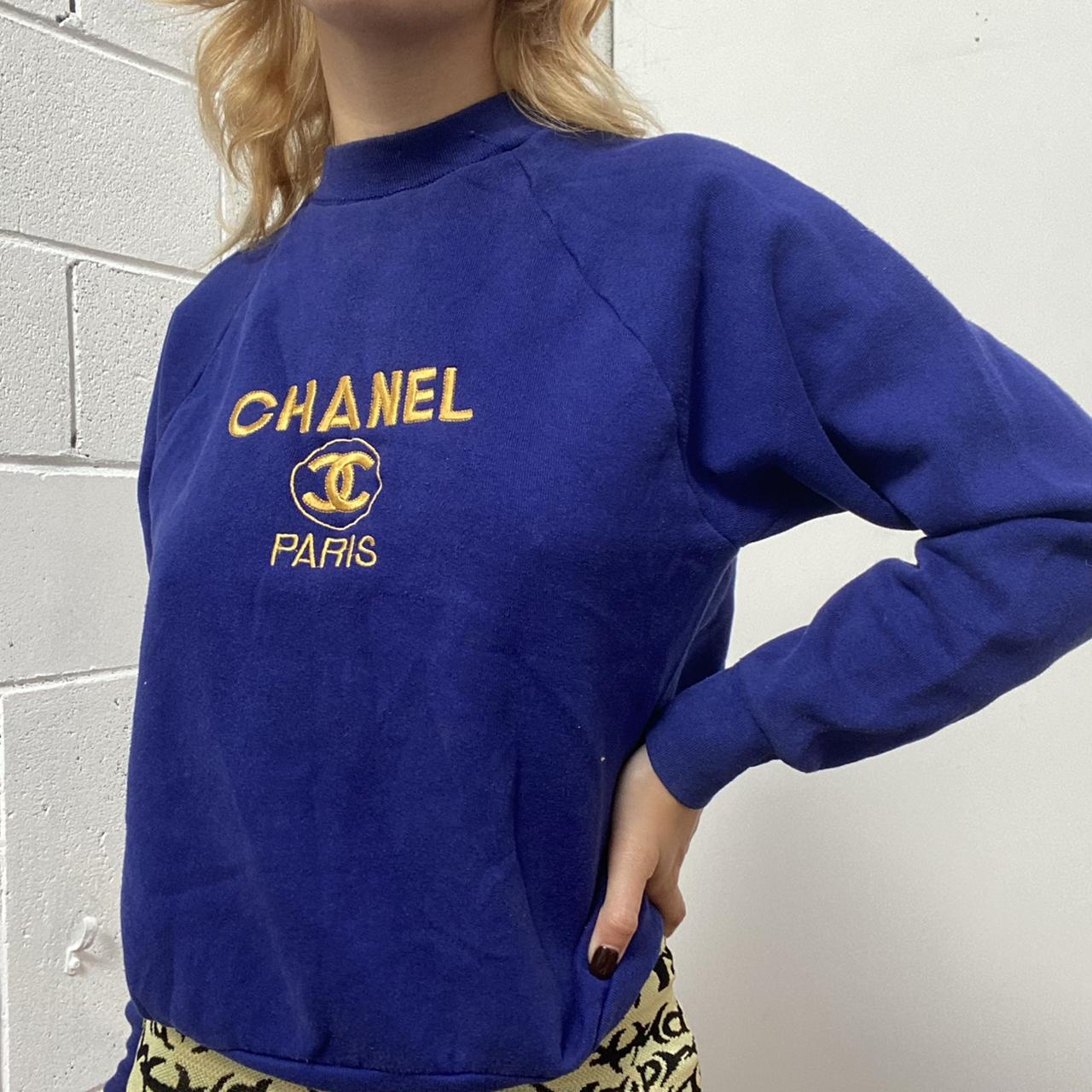 Fake Chanel Sweatshirt Poly cotton blend Made in - Depop