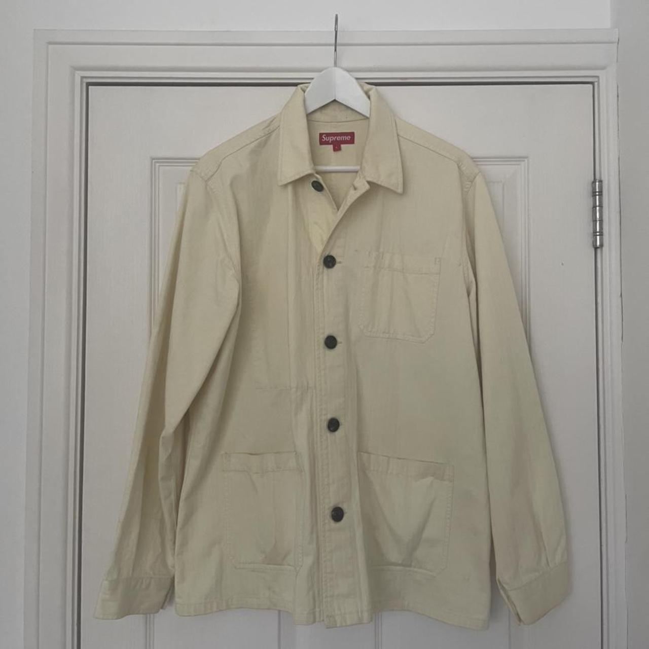 Supreme Pastel Yellow Trench / Shopkeeper's Jacket /... - Depop