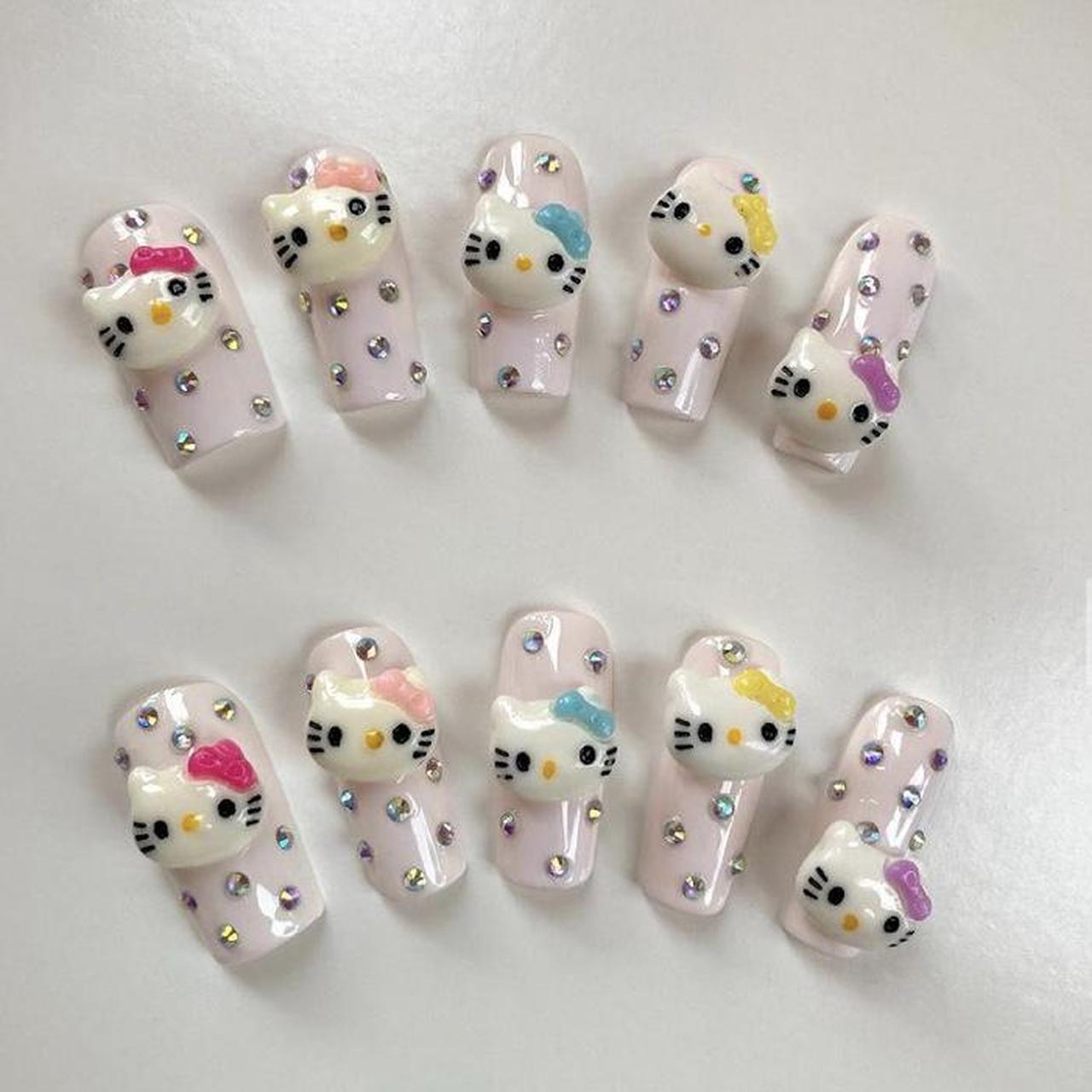 Hello Kitty Press On Nails Dm me ur nail bed size:... - Depop