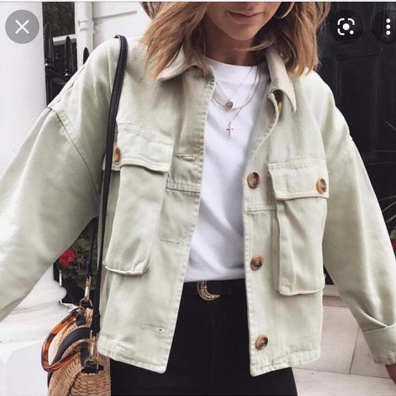 zara mint green coat