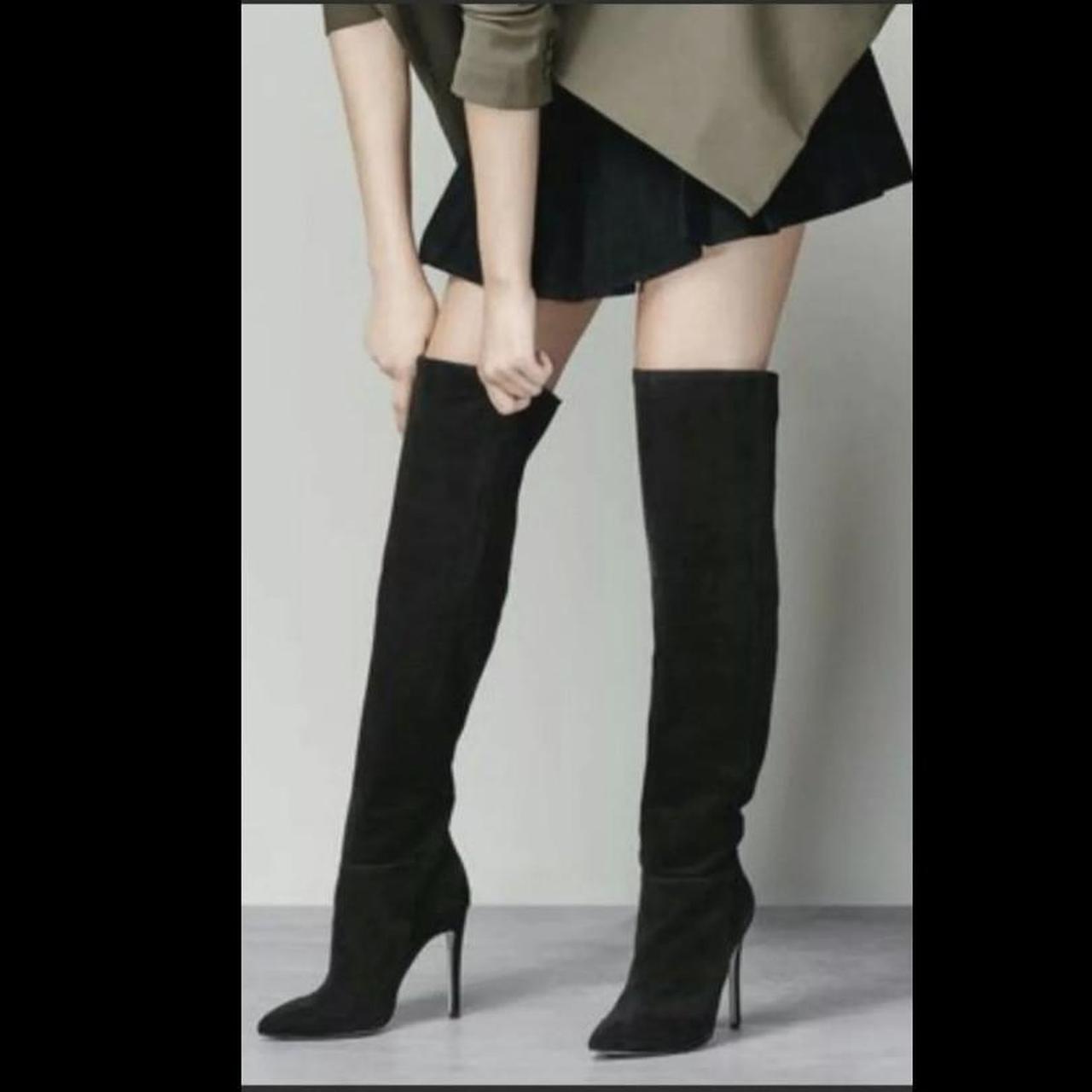 Aldo black knee outlet high boots