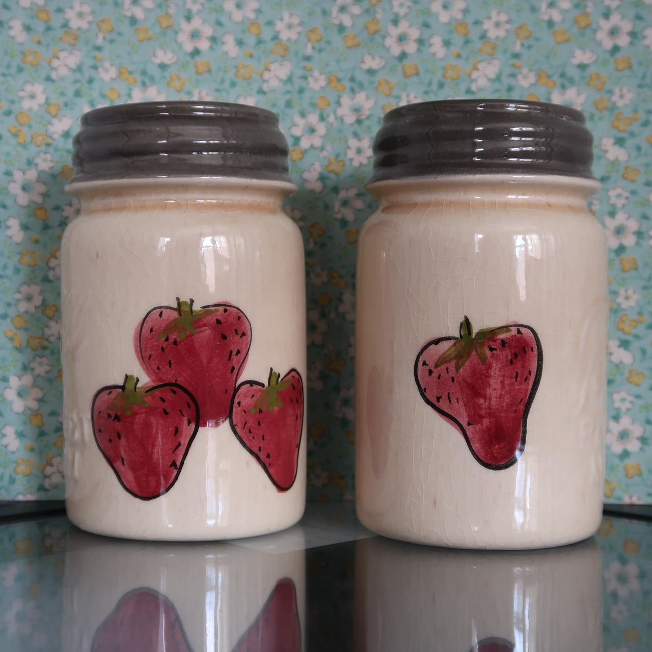 Ceramic Salt And Pepper Shakers Pink Ceramic Mason Jar Spice Jars