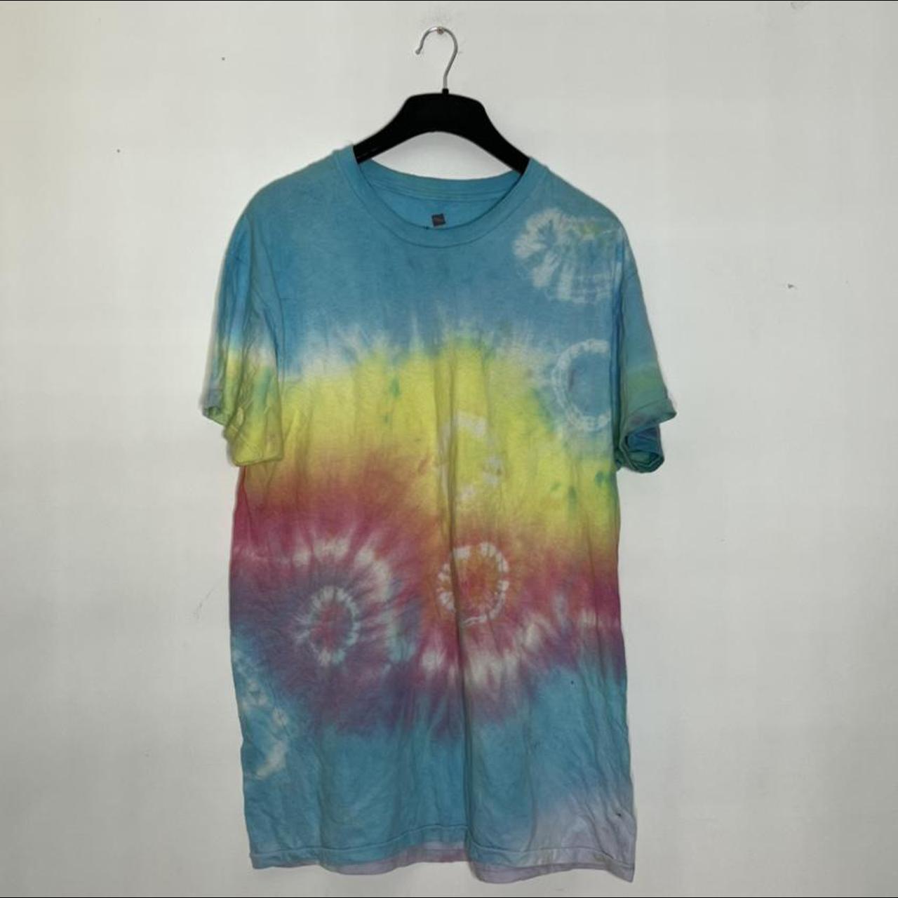 Vintage Hanes Rainbow Coloured T-Shirt... - Depop