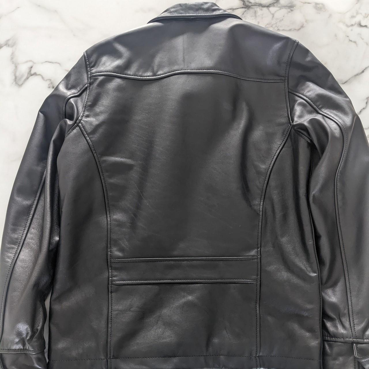 Schott leather jacket in black Size Small Runs a... - Depop
