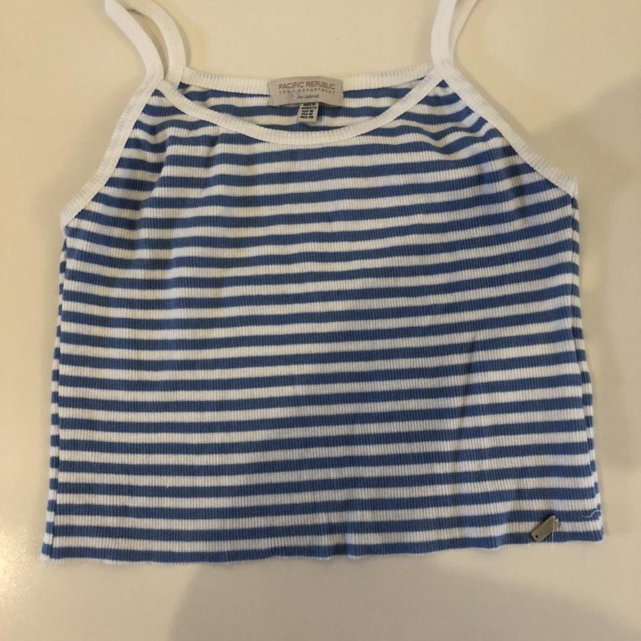 Pull&Bear Women's Blue and White | Depop