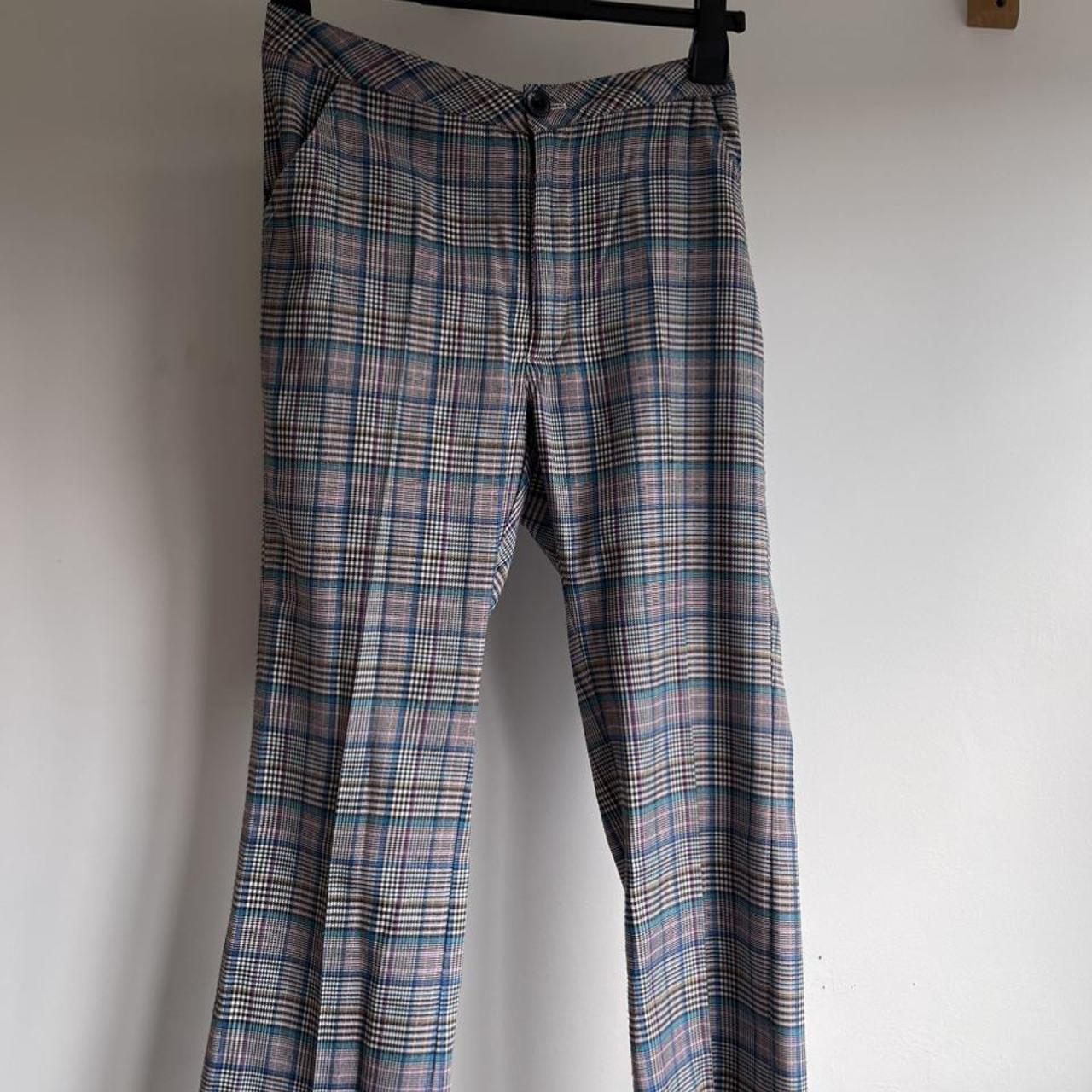 Lazy Oaf tartan flare pants Really comfortable and... - Depop