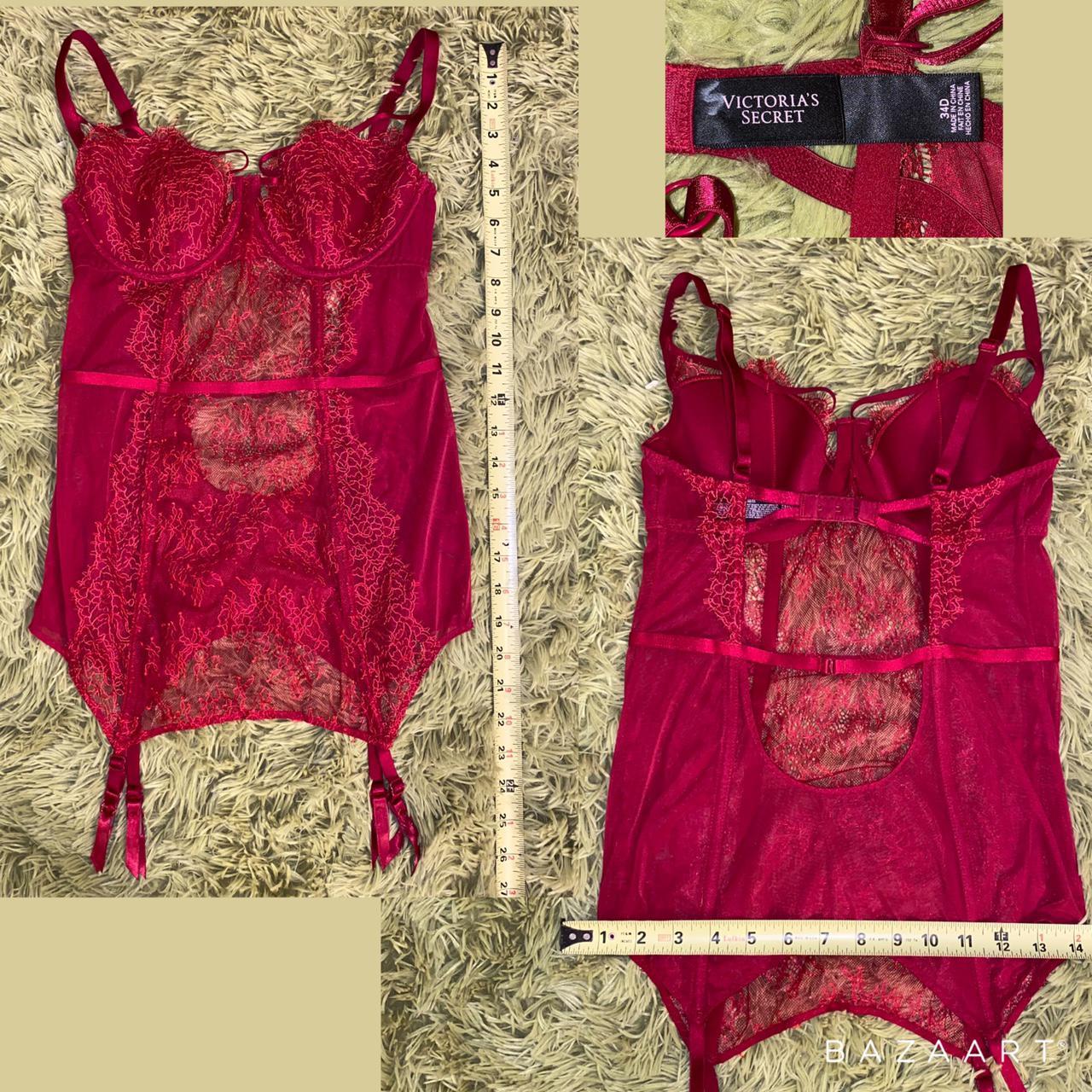 Red Victoria's Secret lace flowy lingerie top. Tbh - Depop