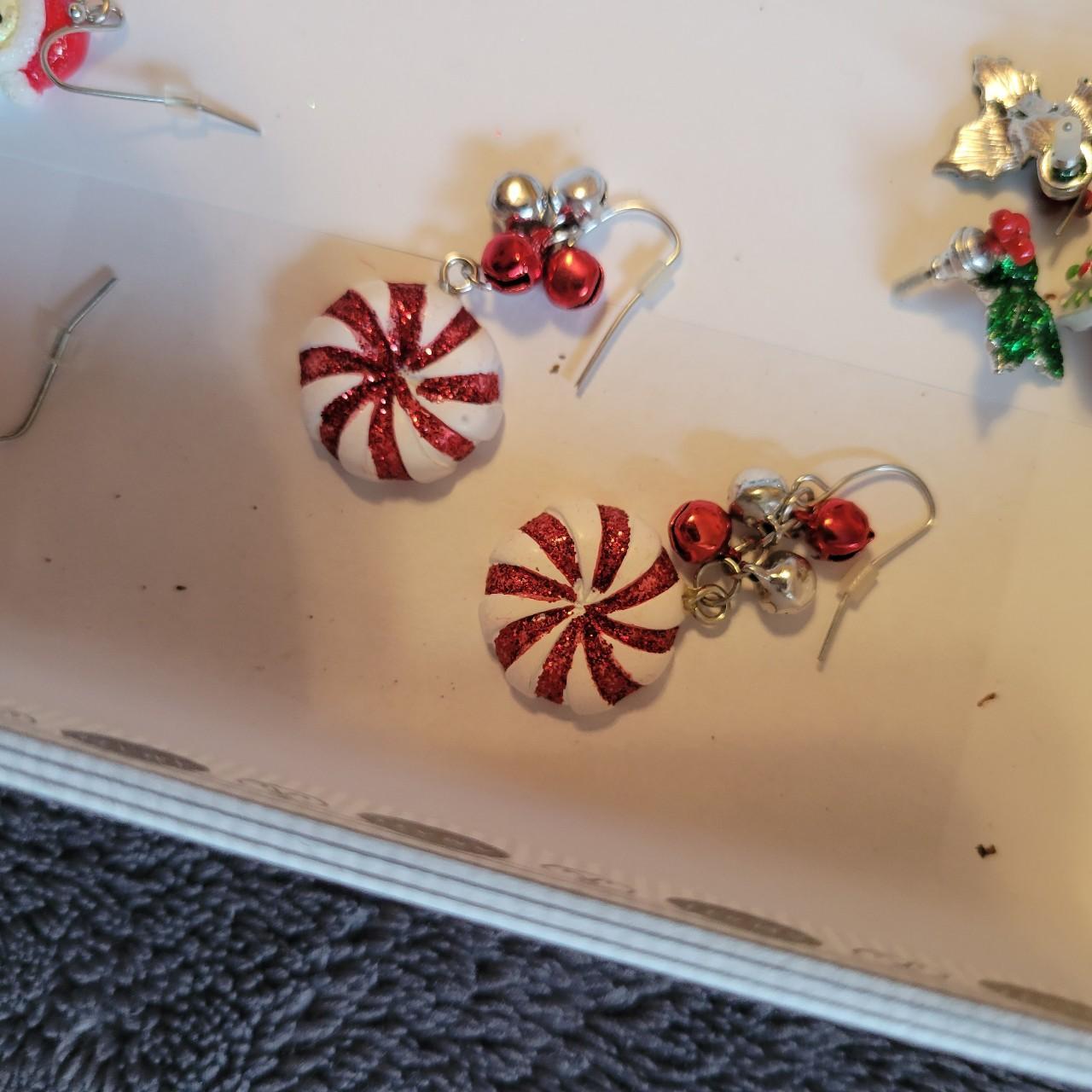 Peppermint candy nickle free earrings! Worn once I... Depop