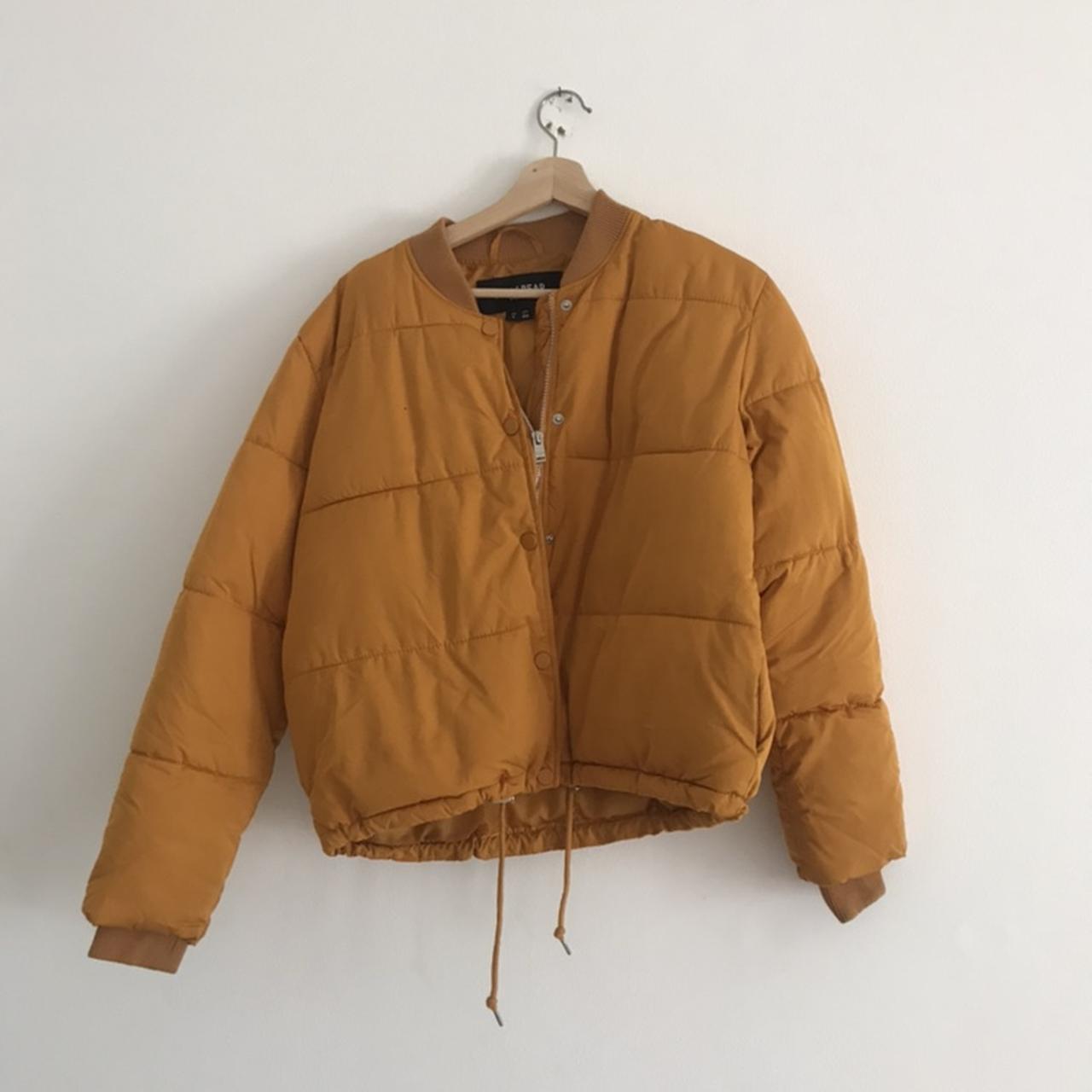 mustard yellow rain puffer size small, no flaws... Depop