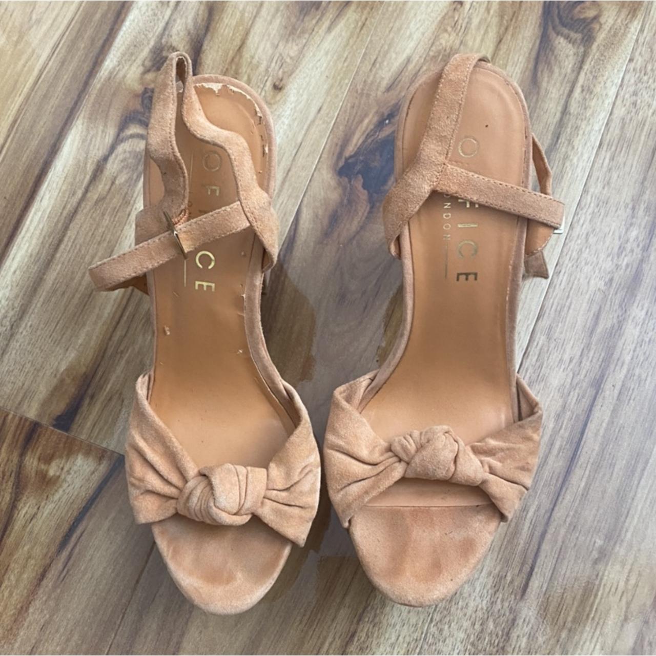 Pink suede Office platform heels. They are so fun... - Depop
