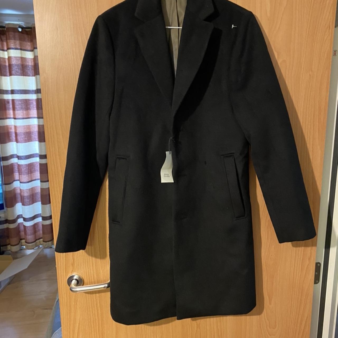 River Island Men's Black Coat Depop