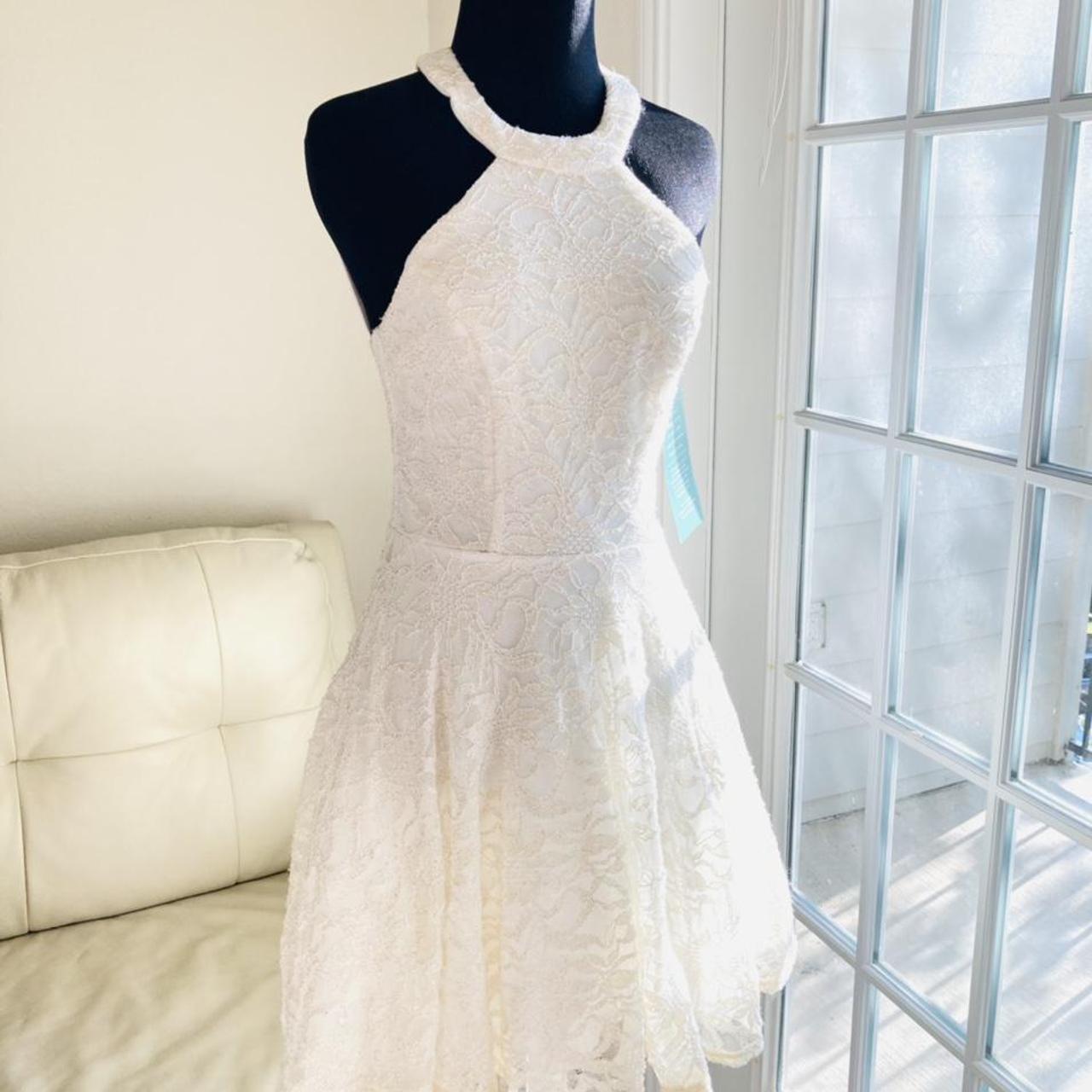 b darlin white and gold dress