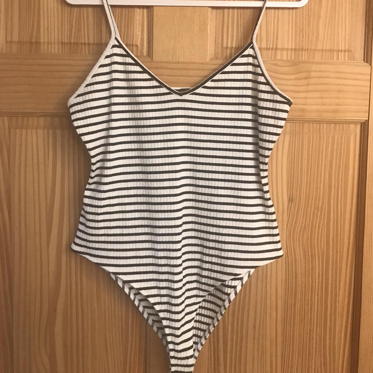 Primark Women's Black and White Bodysuit | Depop