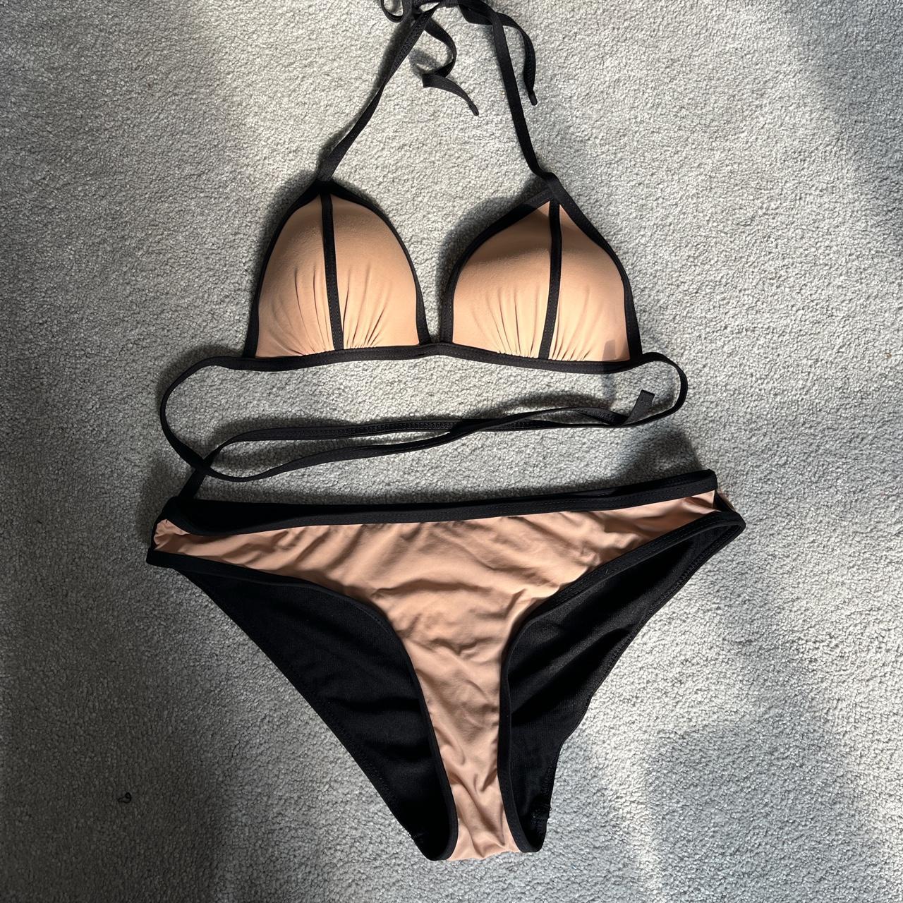 Primark Women's Tan and Black Bikinisandtankinisets Depop