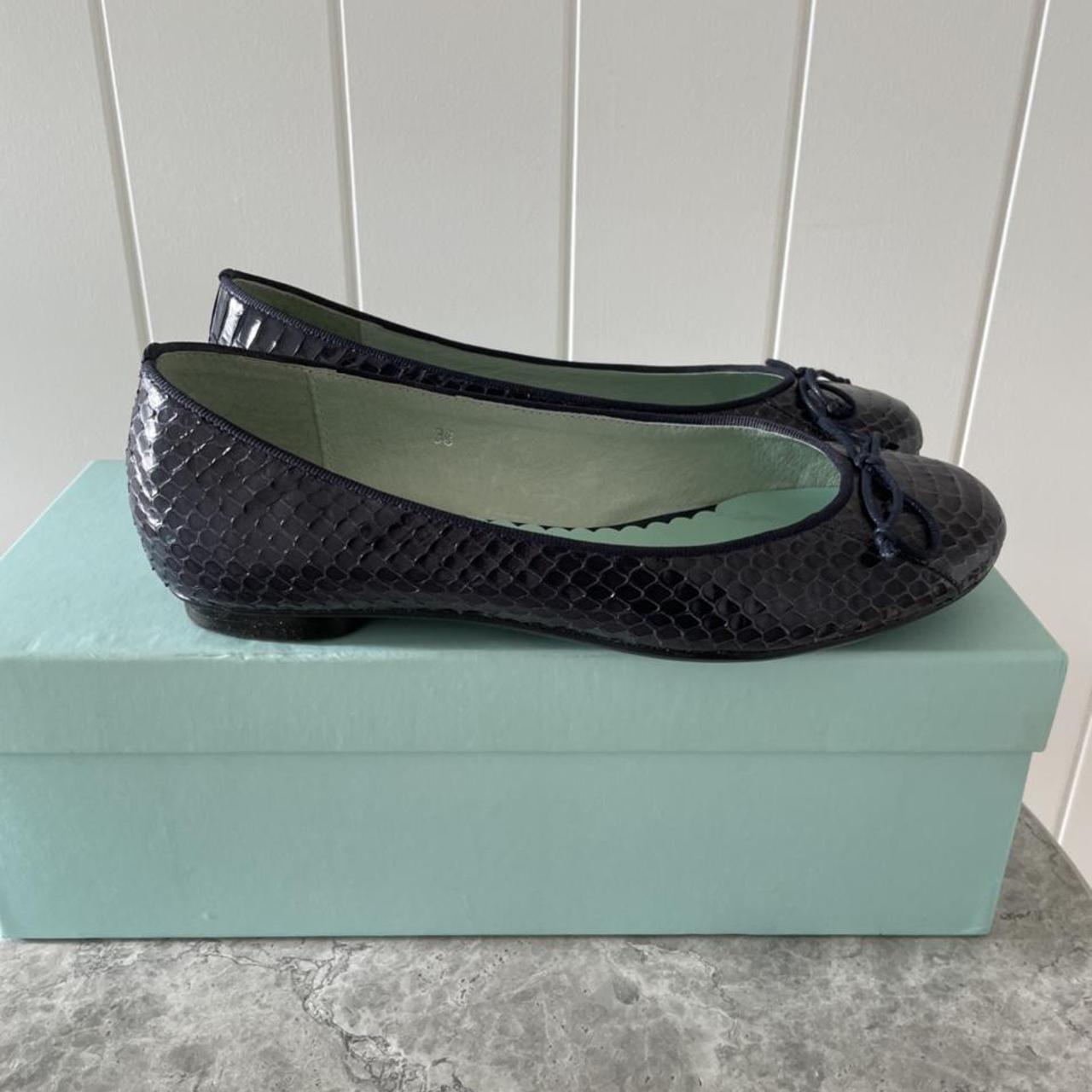 Sambag Snakeskin ballet flats Size 36 Colour Navy... Depop