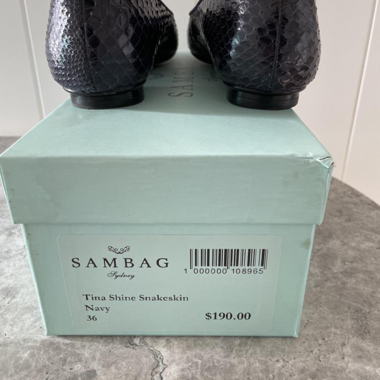 Sambag Snakeskin ballet flats Size 36 Colour Navy... Depop