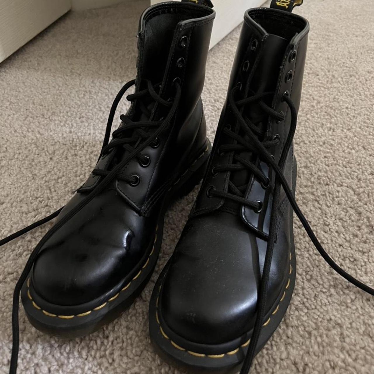 Original Black Dr.Marten Combat Boots. In size 5. - Depop