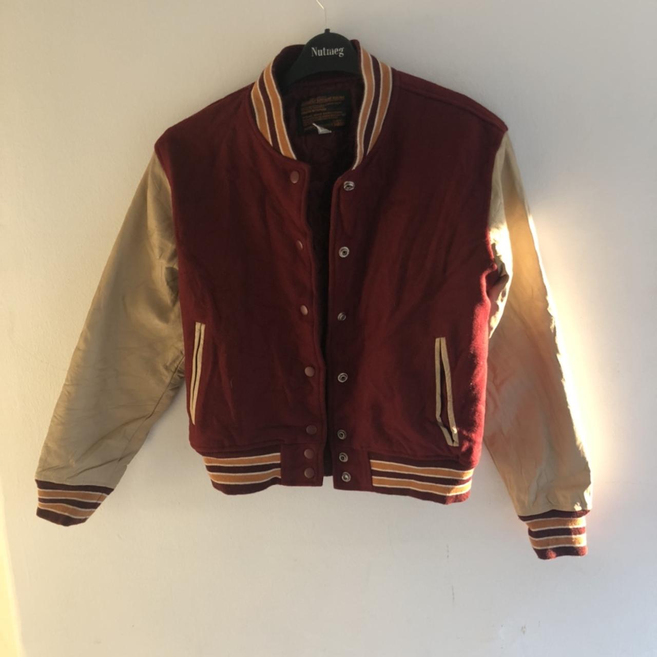 Men's Red and Tan Jacket | Depop