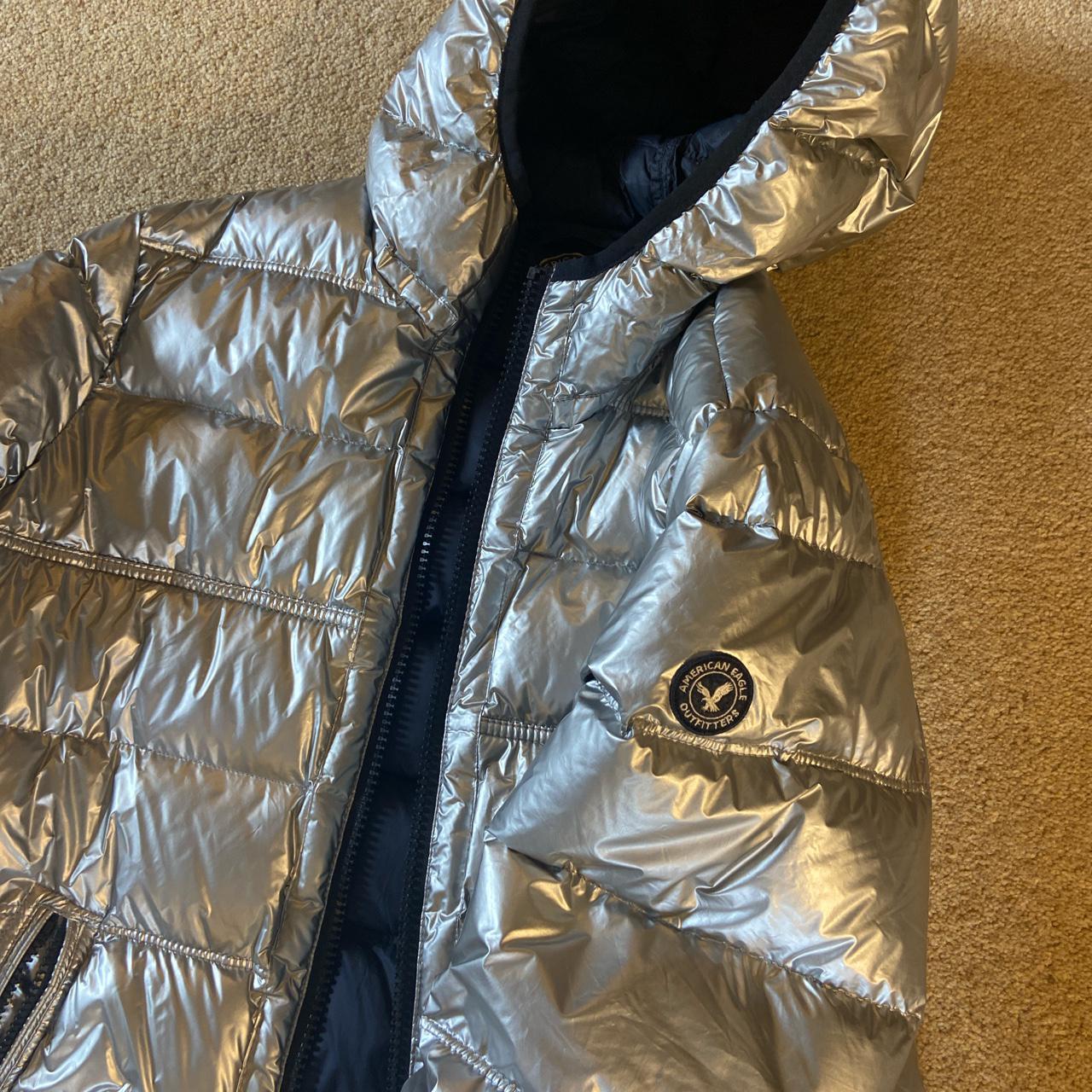 American Eagle Outfitters, Jackets & Coats, American Eagle Silver Puffer  Coat Womens Size Small