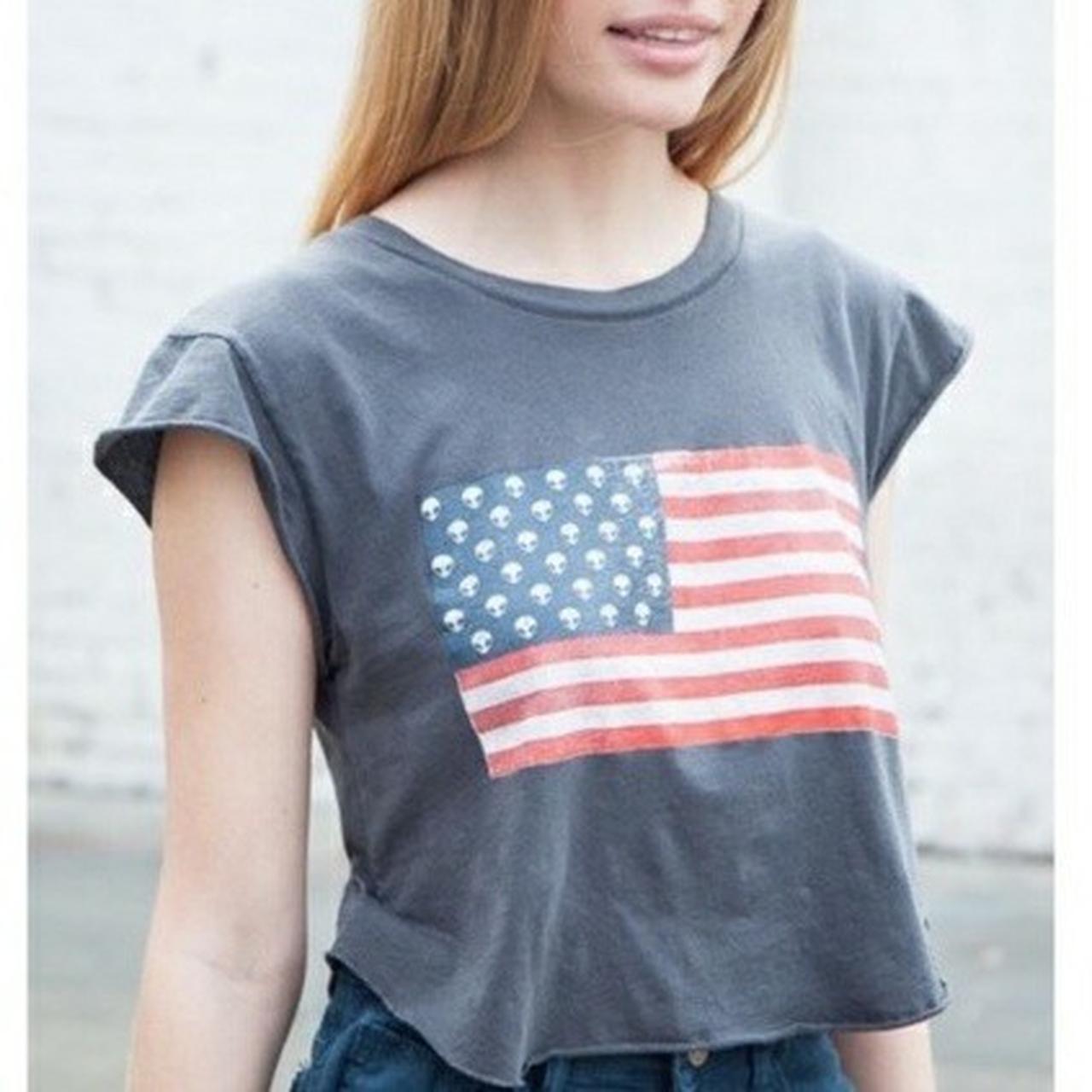 Brandy Melville distressed gray alien americana... Depop
