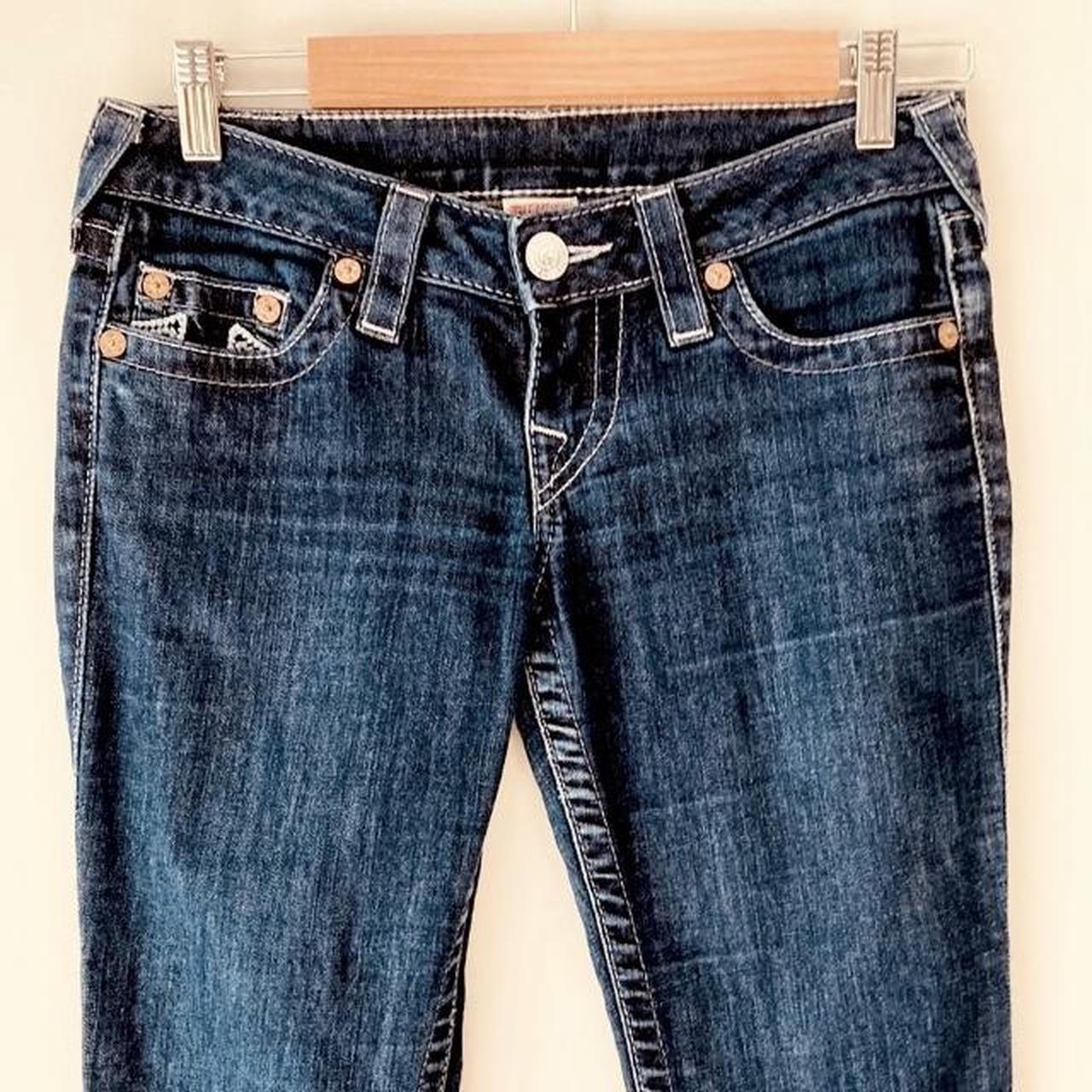 DANGERFIELD size 26 dark denim Jeans embroidered... - Depop