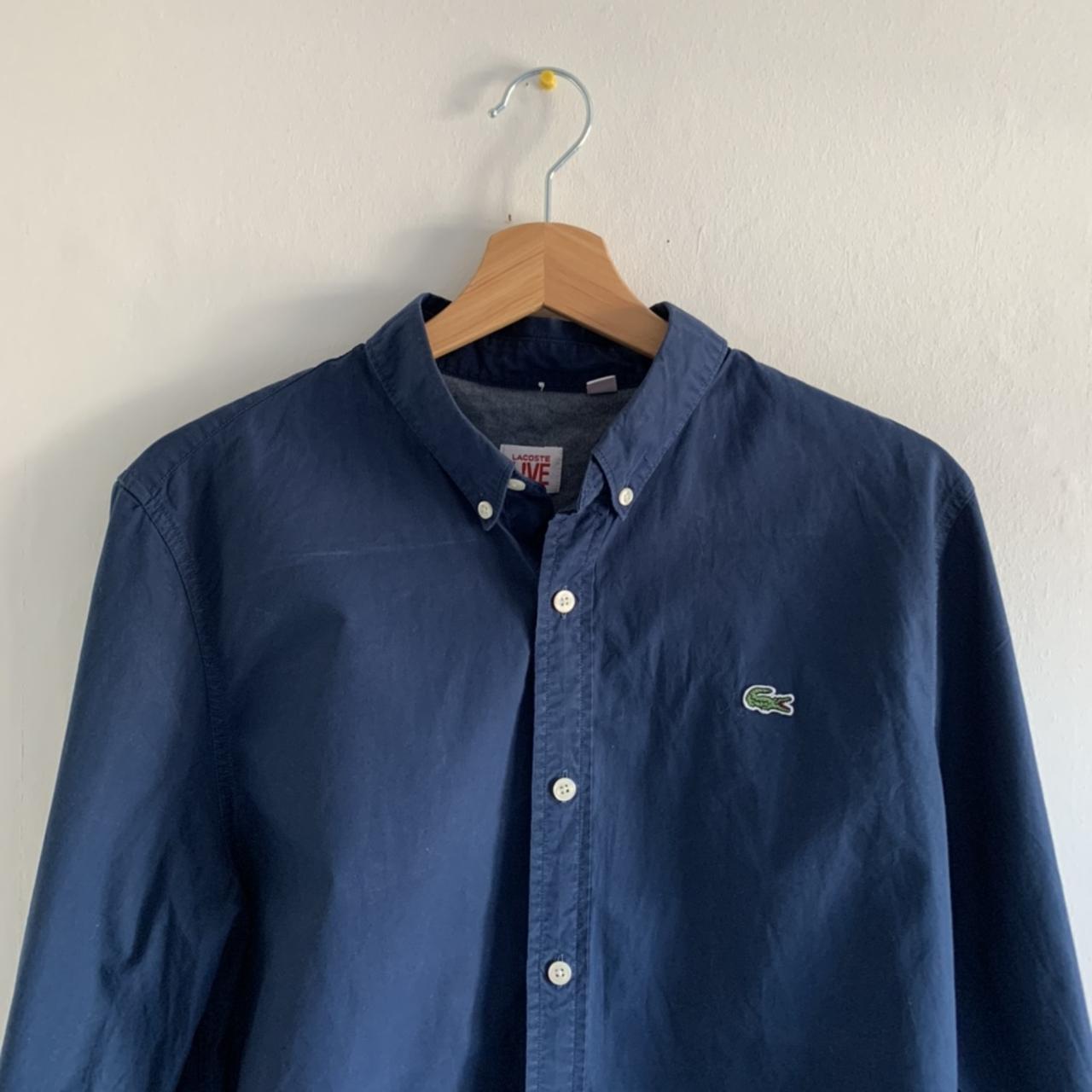 Lacoste Shirt Navy Blue Size 40, fits a... - Depop