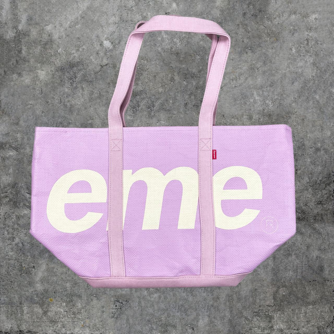 Supreme Pink Raffia Tote Bag., • Authentic, • SS20, •