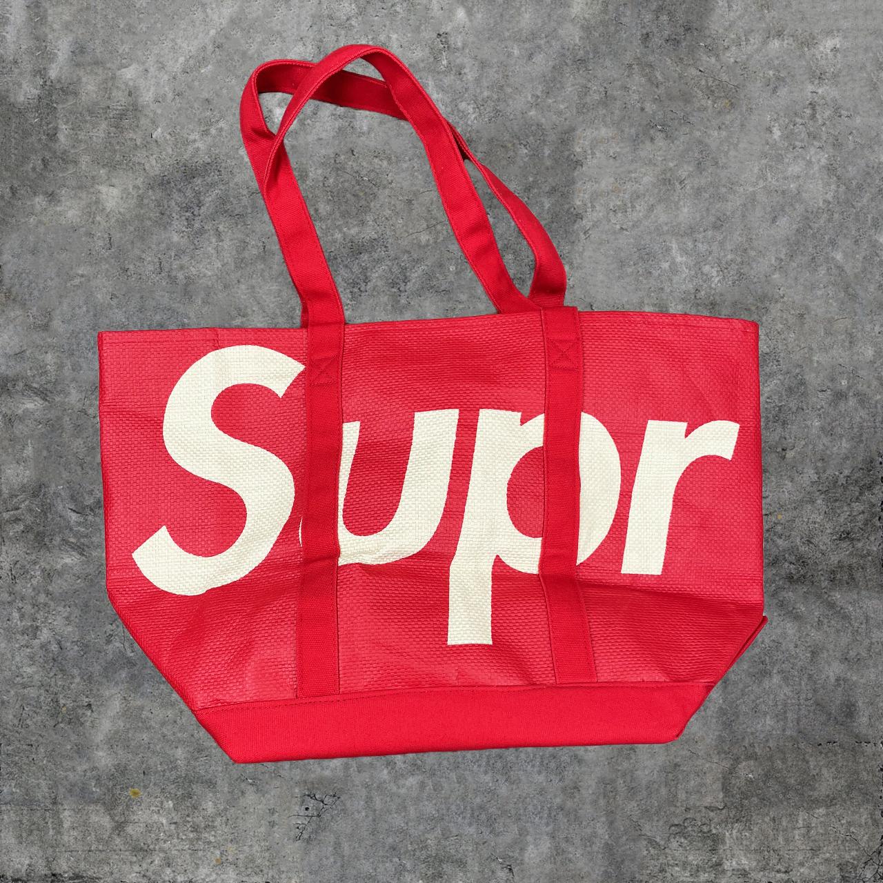 Supreme Red Raffia Tote Bag., • Authentic, • SS20, •...