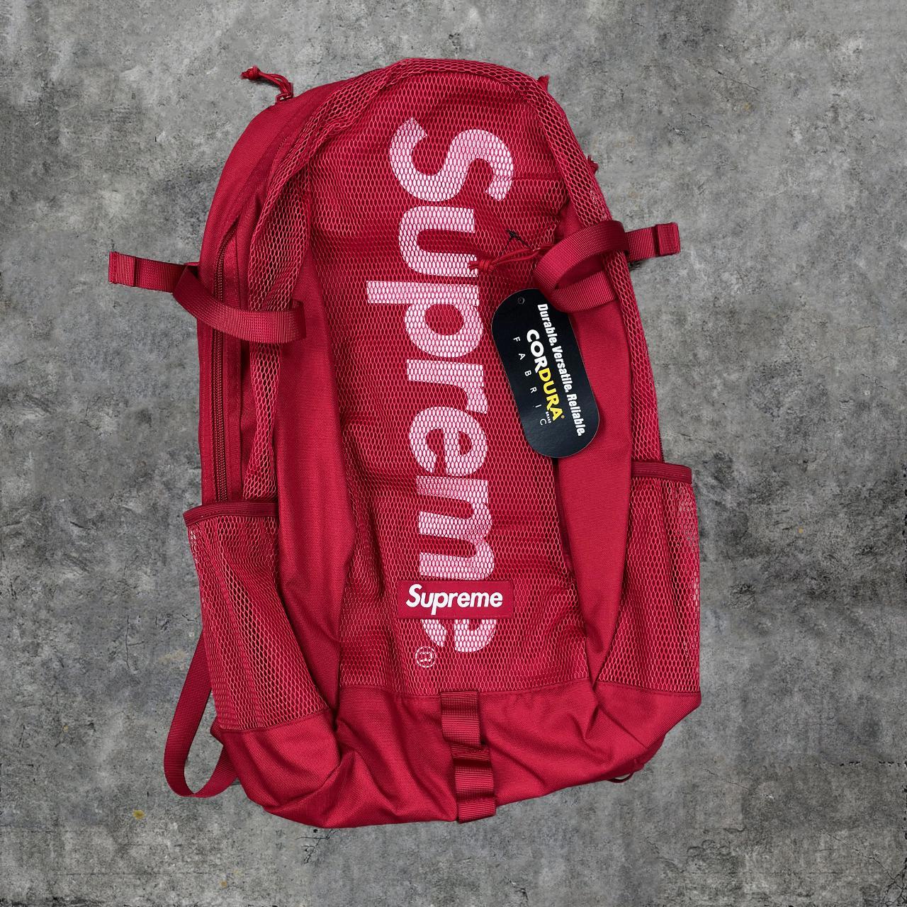 Supreme Dark Red Mesh Backpack. • Authentic •... - Depop