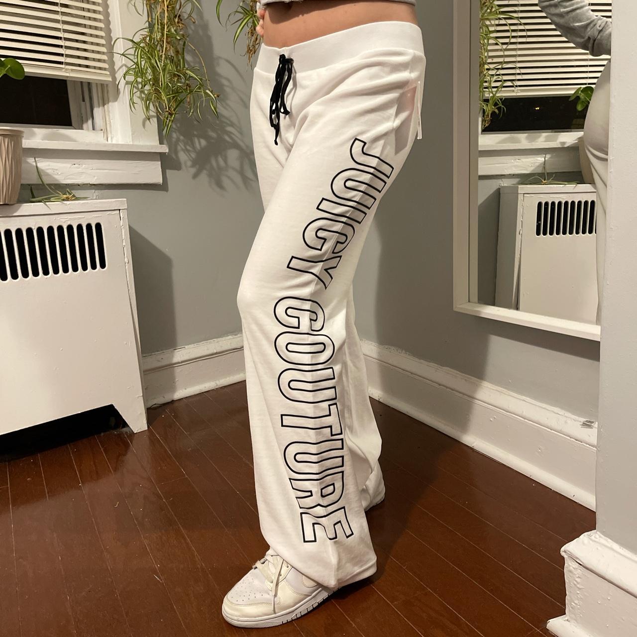 White Del Rey Pant with Oversized Block Letter Logo... - Depop