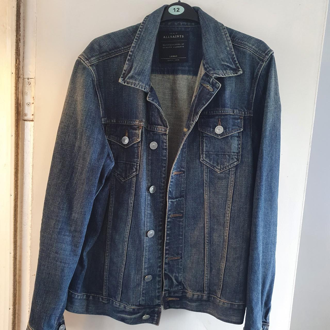 AllSaints Men's Blue Jacket | Depop