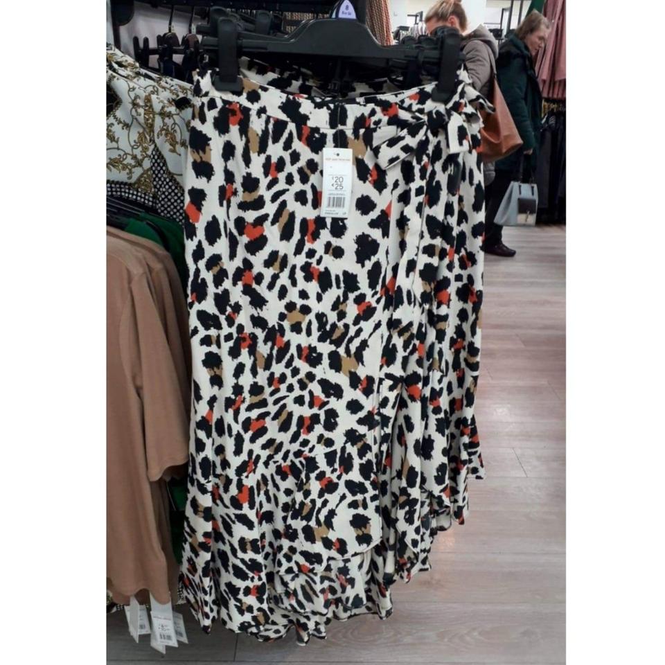 Tesco leopard print skirt 2018 sale