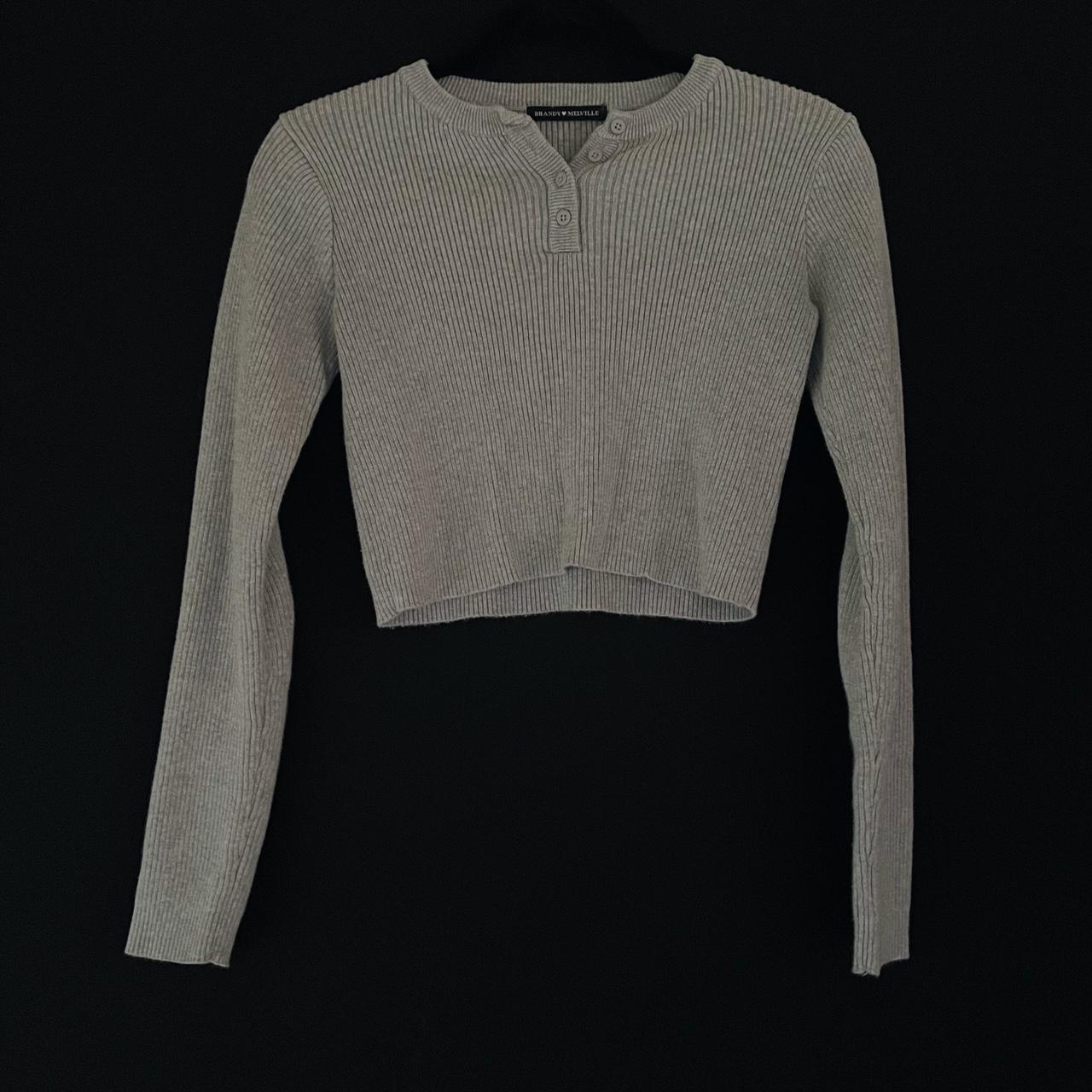 brandy melville / john galt gray ribbed long sleeve... Depop