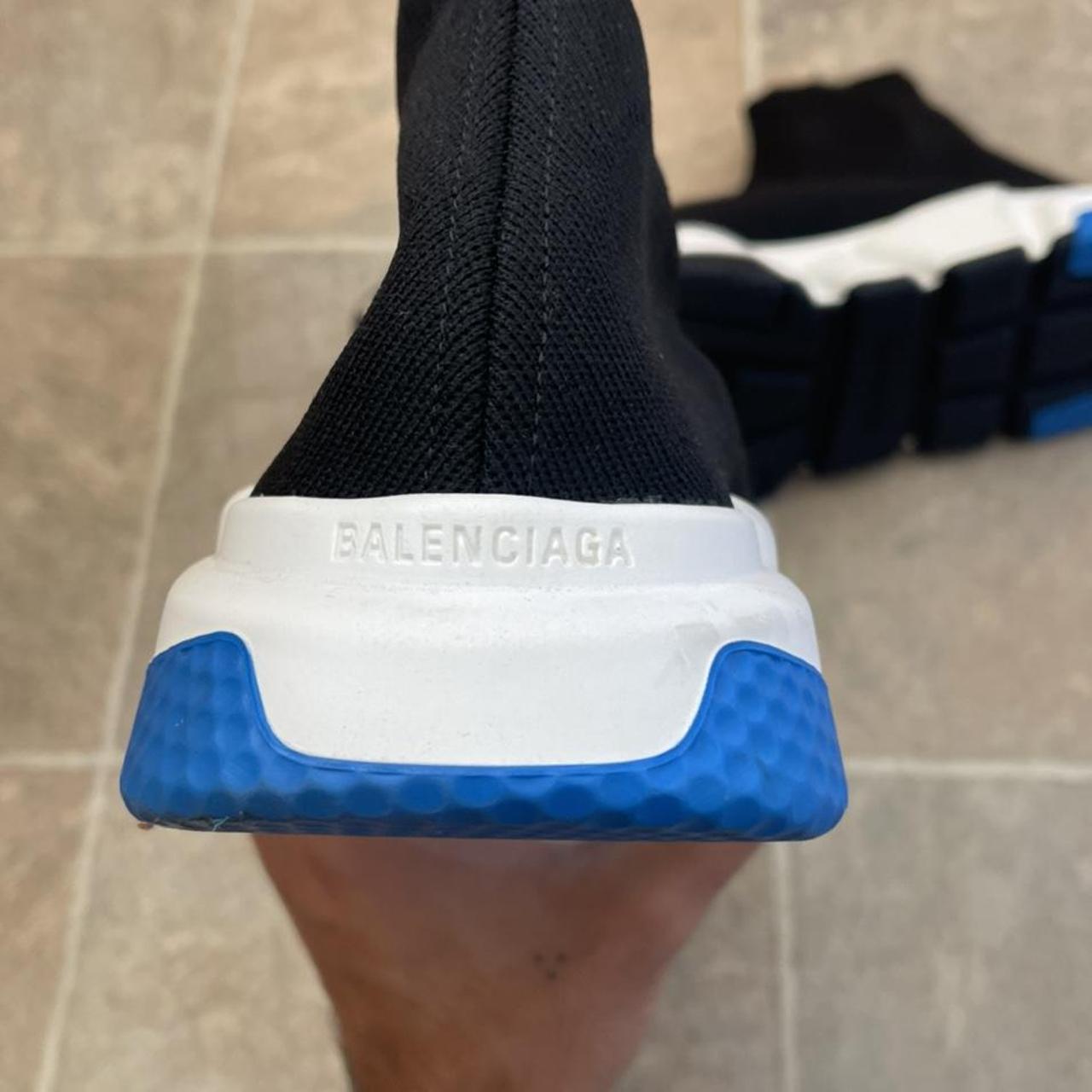 Solddddd balenciaga speed trainers runners with blue... - Depop