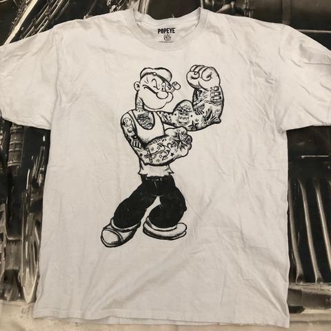 Vintage Y2K Popeye Tattoo Men's Black 2XL T-Shirt | eBay