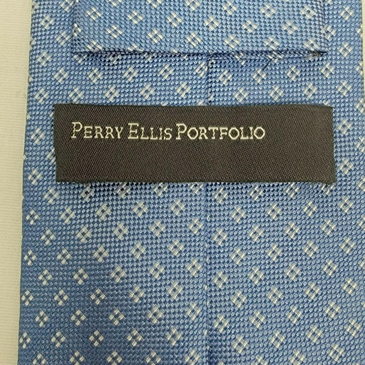 Perry Ellis Portfolio 100% Silk Light Blue... - Depop