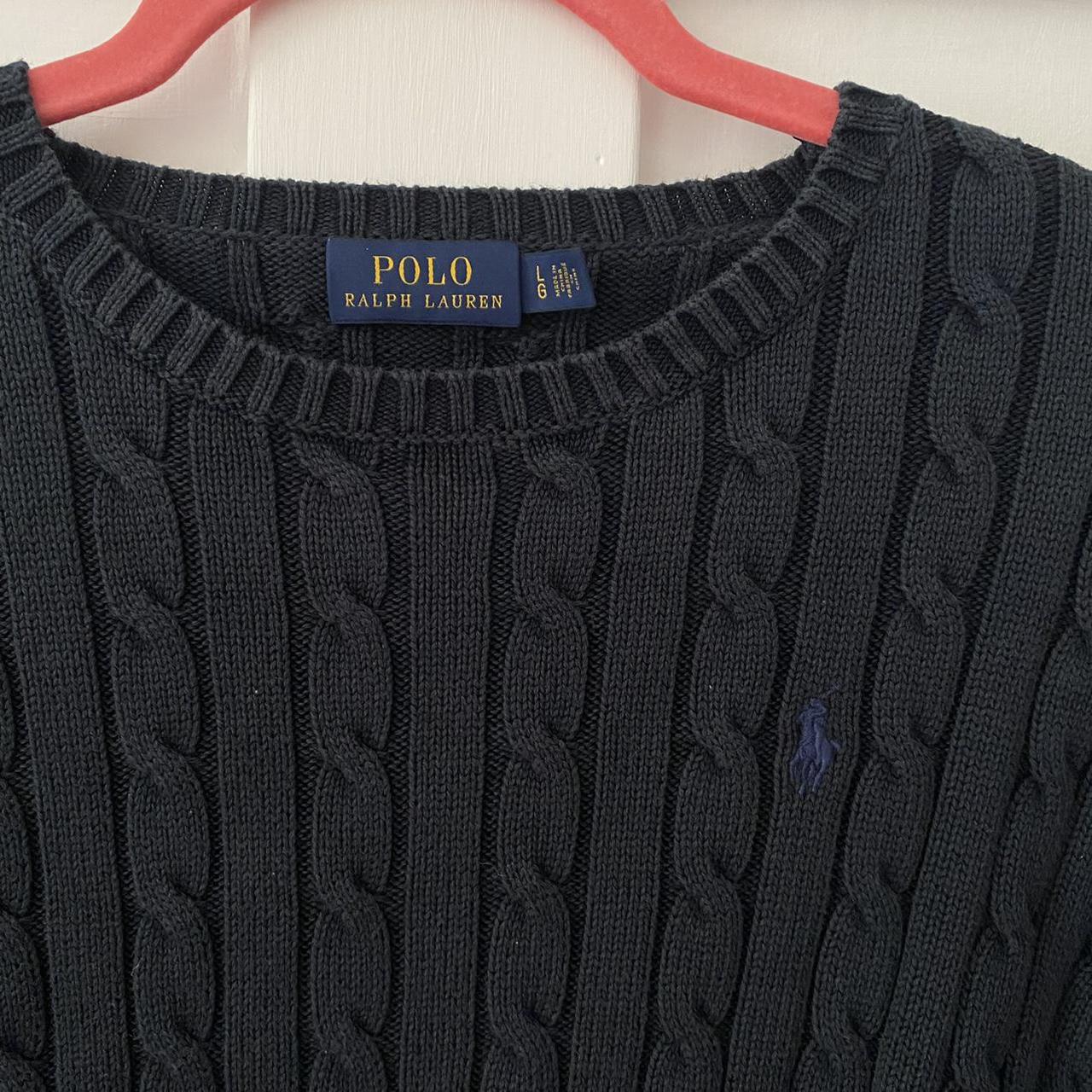 Polo Ralph Lauren cable knit jumper Washed navy... - Depop