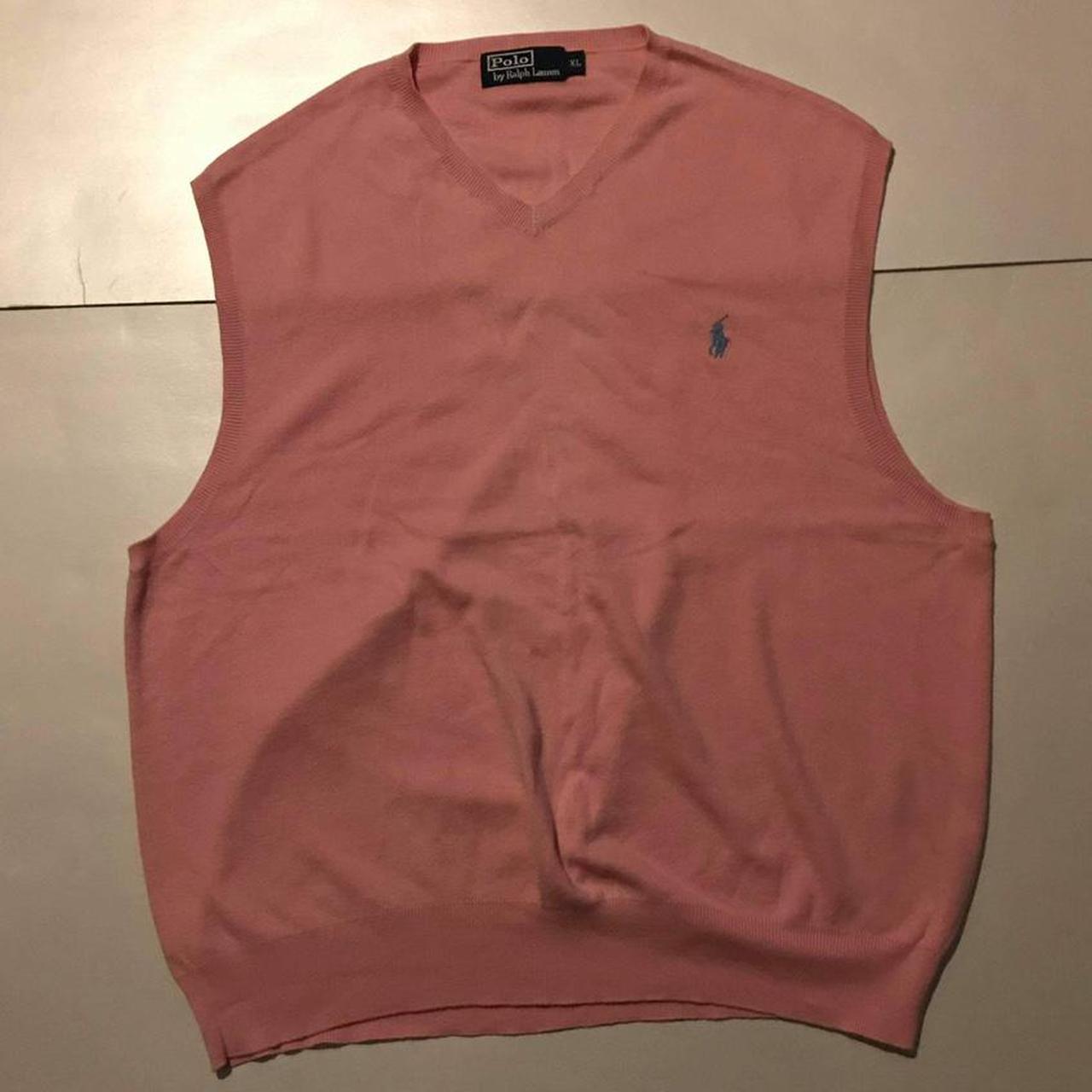 Polo Ralph Lauren Women's Pink and Blue Vest | Depop