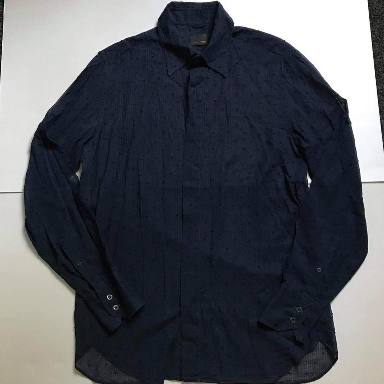 Blue Fendi lightweight button shirt 8/10 condition... - Depop