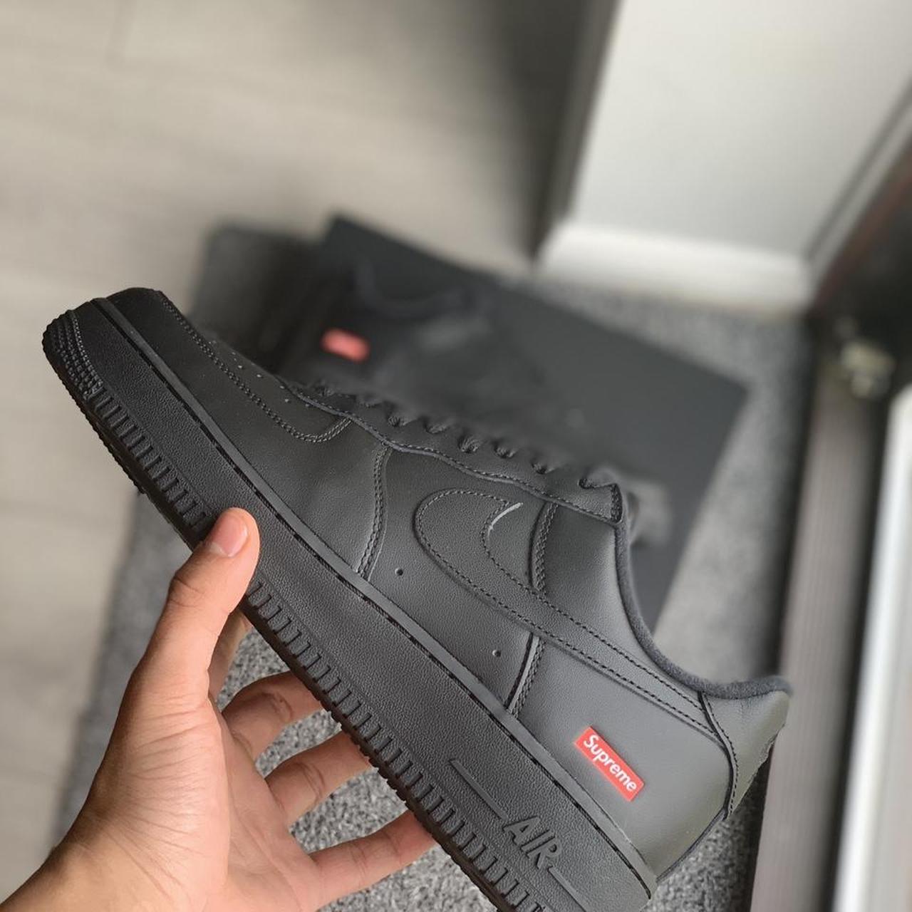 Supreme Air Force 1 Black Sz10 Lightly used with og - Depop