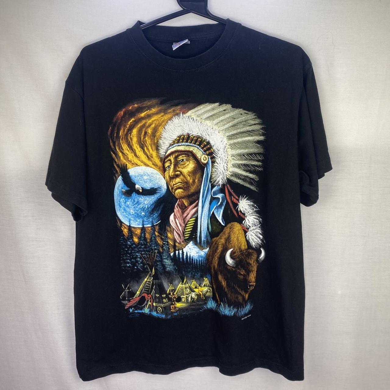 Native American Graphic T-shirt Size... - Depop
