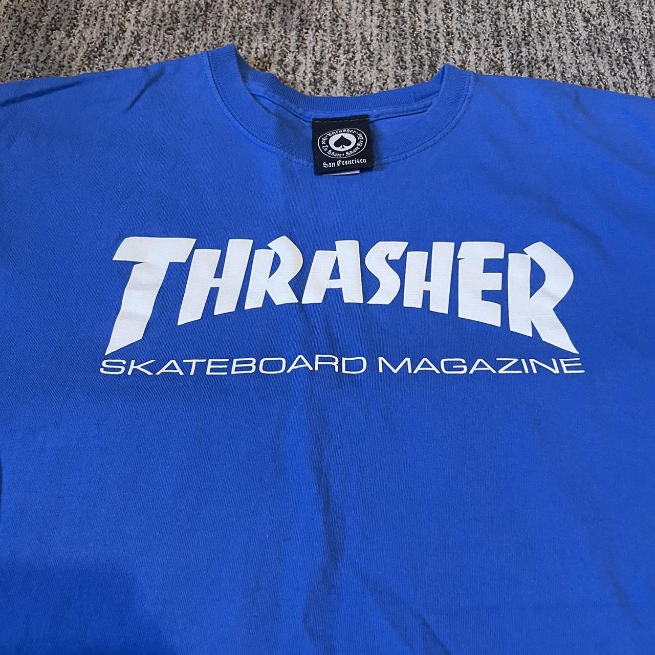 Thrasher Men's Blue T-shirt | Depop