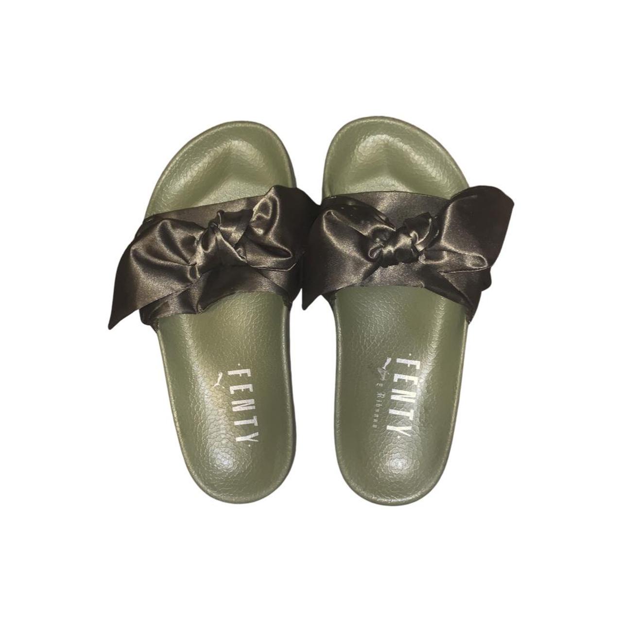 puma olive green slides