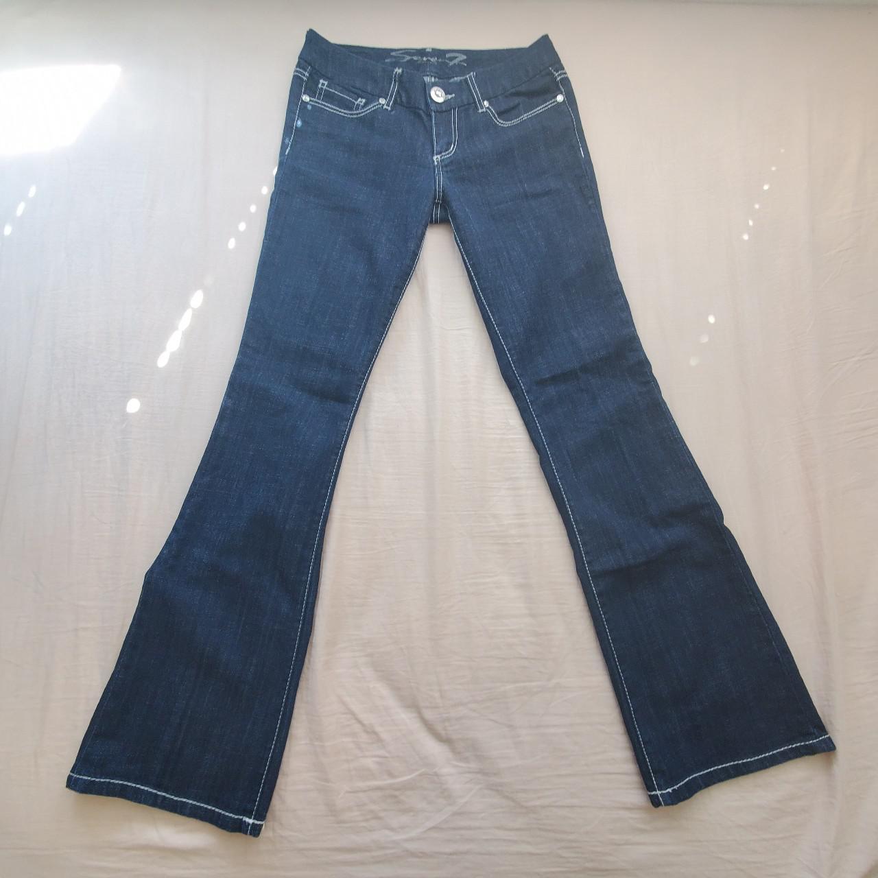 cyber y2k Seven7 bootcut jeans! perfect dark denim... - Depop