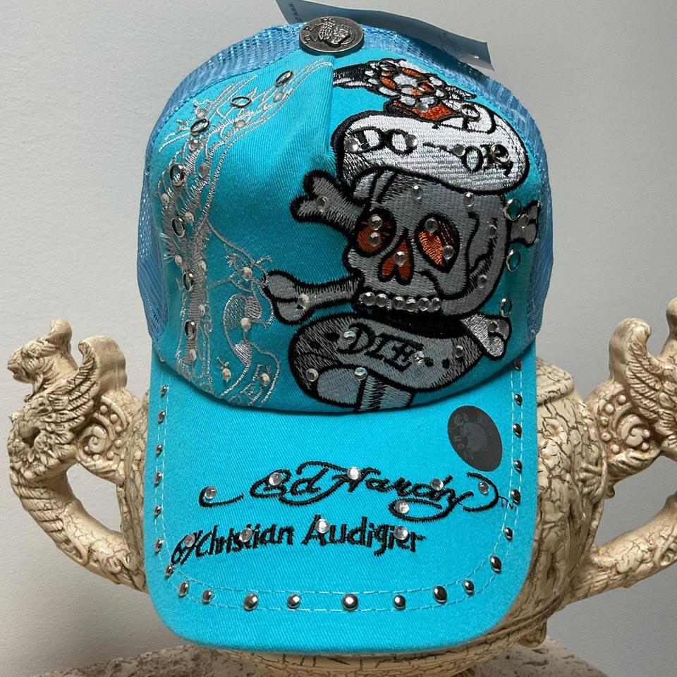 Ed hardy cap 🧢 Ed Hardy trucker hat Ed Hardy skull... - Depop