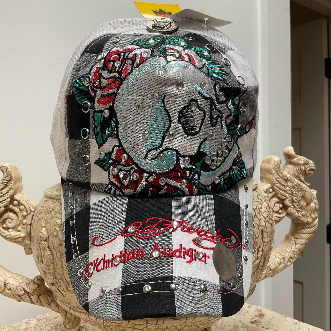 Beautiful Ed Hardy skull rhinestone cap 🧢 Ed Hardy | Depop