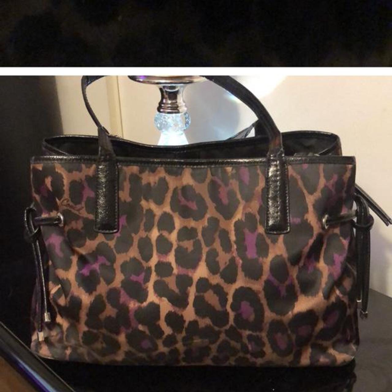 Purple leopard print online coach purse